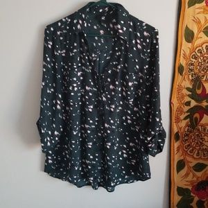 Patterned button down top